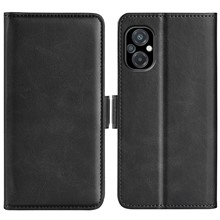 For Xiaomi Poco M5 4G Calf Textured PU Leather Flip Stand Phone Wallet Case Dual Magnetic Clasp Protective Shell - Black