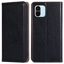 For Xiaomi Redmi A1 4G / A2 4G PU Leather Magnetic Auto Closing Phone Case Wallet Stand Protective Cover - Black