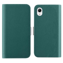 For Samsung Galaxy A22e Candy Color PU Leather Protective Case Litchi Texture Phone Stand Wallet Cover - Dark Green