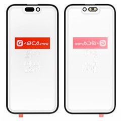 G+OCAPRO For iPhone 14 Pro Front Screen Glass Lens + OCA Adhesive Replacement Parts (Without Logo)