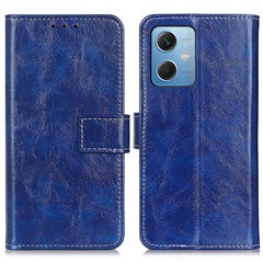 For Xiaomi Redmi Note 12 5G (Global) / (India) / (China) / Poco X5 5G Multifunction Wallet Stand Case PU Leather Flip Retro Crazy Horse Texture Phone Cover - Blue