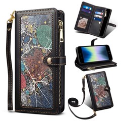  crazy horse texture leather card holder case Stand for Amazon Fire Phone - Black