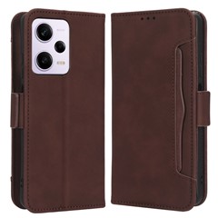 For Xiaomi Redmi Note 12 Pro 5G / Note 12 Pro Speed 5G / Poco X5 Pro 5G Dual Magnetic Clasp Phone Cover Viewing Stand Multiple Card Slots PU Leather Wallet Case - Brown