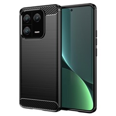 For Xiaomi 13 Pro 5G Carbon Fiber Texture TPU Protective Phone Cover Brushed Shockproof Mobile Phone Case - Black