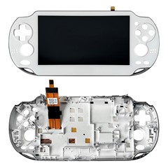 For Sony PlayStation Vita 1000 OEM Grade S Sharp LCD Screen and Digitizer Assembly with Case Replacement Part (without Logo) - White
