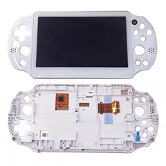 For Sony PlayStation Vita 2000 OEM Grade S Sharp LCD Screen and Digitizer Assembly with Case Replacement Part (without Logo) - White