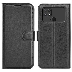 For Xiaomi Poco C40 4G Anti-scratch Litchi Texture PU Leather Full Protection Case Flip Stand Wallet Phone Cover - Black