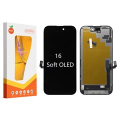 For iPhone 16 Grade C Soft OLED Screen and Digitizer Assembly Replacement Part (RUIJU Technology) (without Logo)