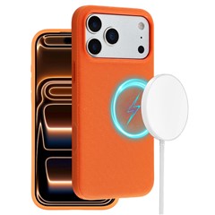 X-LEVEL For iPhone 18 Pro Max / 17 Pro Max Case Compatible with MagSafe Tech Fabric Coated TPU + PC Phone Cover - Orange