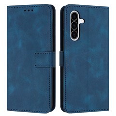 For Samsung Galaxy A27 5G Case Solid Color Leather Wallet Protective Phone Cover - Blue