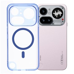 For Nothing Phone (4a) Pro Magnetic Case Clear PC + TPU Shockproof Phone Back Cover - Transparent Blue