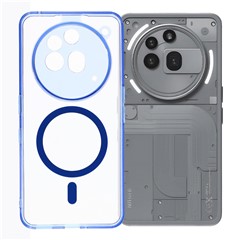 For Nothing Phone (3a) Pro Magnetic Case Clear PC + TPU Shockproof Phone Back Cover - Transparent Blue