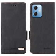 Hardware Decor Phone Case for Xiaomi Redmi Note 12 5G (Global) / (India) / (China) / Poco X5 5G , Dual Magnetic Clasp PU Leather Anti-drop Wallet Stand Phone Cover - Black