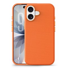For iPhone 17 Magnetic Case Tech Fabric Coated TPU + PC Anti-Drop Phone Cover - Orange