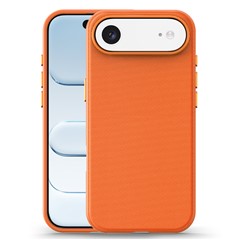 For iPhone Air Magnetic Case Tech Fabric Coated TPU + PC Anti-Drop Phone Cover - Orange