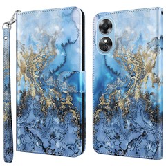 Anti-drop Phone Cover For Oppo A17 4G PU Leather Elegant 3D Pattern Printing Flip Case Stand Wallet with Strap - Bauhinia Valley