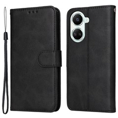 For Huawei nova 10 SE 4G Shockproof PU Leather Stand Case Calf Texture Folio Flip Phone Wallet Cover - Black