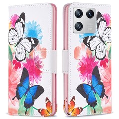 For Xiaomi 13 Phone Case Pattern Printing PU Leather Wallet Stand Cover - Two Butterflies