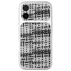 For iPhone 17 Case Silver Edge PU Leather Coated TPU+PC Full Camera Protection Phone Cover - Black  /  White