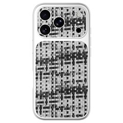For iPhone 18 Pro / 17 Pro Case Silver Edge PU Leather Coated TPU+PC Full Camera Protection Phone Cover - Black  /  White