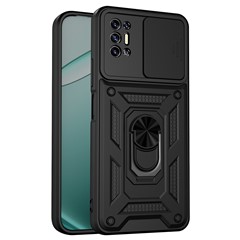  crazy horse texture leather card holder case Stand for Amazon Fire Phone - Black