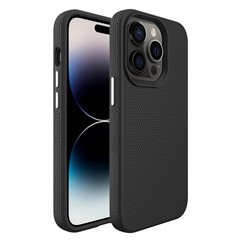 Phone Shell for iPhone 14 Pro, Triangle Military Grade Drop-proof TPU+PC Hybrid Case Impact Resistant Back Cover - Black