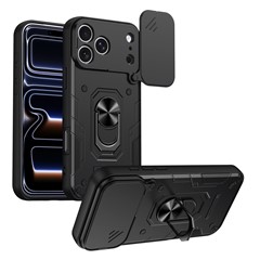  crazy horse texture leather card holder case Stand for Amazon Fire Phone - Black