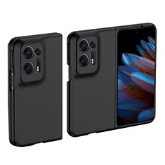 For Oppo Find N2 5G Skin-touch Feeling Hard PC Case Drop-proof Protection Cell Phone Cover - Black