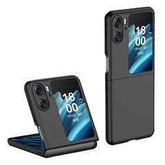 For Oppo Find N2 Flip 5G Skin-touch Feeling Drop-proof Hard PC Back Case Cell Phone Cover Protector - Black