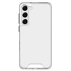 For Samsung Galaxy S23+ Mobile Phone Cover, Electroplating Independent Button Military Grade Drop-proof Clear PC+TPU Hybrid Case