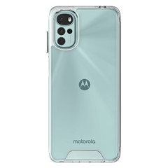 For Motorola Moto G22 / E32 (India) 4G / E32s 4G Back Shell, Electroplating Independent Button Military Grade Drop-proof Clear Hard PC + Soft TPU Hybrid Case