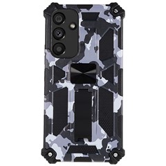 For Samsung Galaxy A54 5G Soft TPU Hard PC Hybrid Double Protection Phone Case Camouflage Pattern Design Kickstand Cover - Camouflage Black