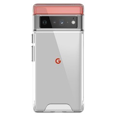 For Google Pixel 6 Pro 5G Anti-yellowing Cell Phone Cover Drop-proof PC+TPU Hybrid Case with Electroplating Independent Button