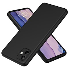 For Samsung Galaxy A04 4G (164.4 x 76.3 x 9.1 mm) Fiber Lining Rubberized TPU Anti-scratch Back Cover 2.2mm Thickness Phone Protective Case - Black
