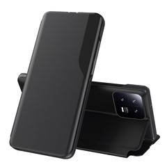 For Xiaomi 13 5G Phone Case Folio Flip PU Leather Stand Cover - Black