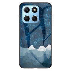 For Honor X8 5G Air-bag Anti-fall Phone Case Starry Sky Pattern Tempered Glass+PC+TPU Back Cover - Scattering Starry