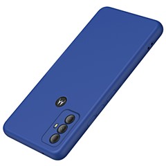 For Motorola Moto G Power (2022) 2.2mm Thickness Back Cover Rubberized Fiber Lining TPU Phone Case - Blue