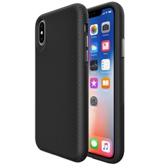 For iPhone X / XS 5.8 inch Military Grade Drop-proof TPU+PC Back Cover Hybrid Phone Case - Black