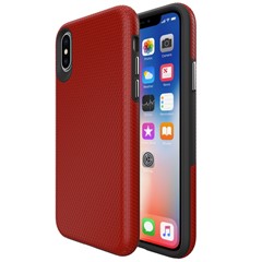 For iPhone X / XS 5.8 inch Military Grade Drop-proof TPU+PC Back Cover Hybrid Phone Case - Red