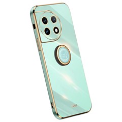 XINLI For OnePlus Ace 2 5G / 11R 5G Electroplating Phone Case Ring Kickstand Soft TPU Phone Cover - Cyan