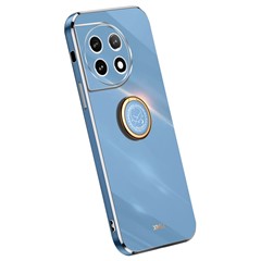 XINLI For OnePlus Ace 2 5G / 11R 5G Electroplating Phone Case Ring Kickstand Soft TPU Phone Cover - Blue