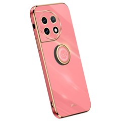 XINLI For OnePlus Ace 2 5G / 11R 5G Electroplating Phone Case Ring Kickstand Soft TPU Phone Cover - Red