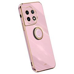 XINLI For OnePlus Ace 2 5G / 11R 5G Electroplating Phone Case Ring Kickstand Soft TPU Phone Cover - Purple
