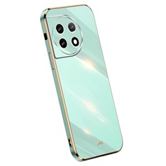 XINLI TPU Phone Case for OnePlus 11 5G , Full Lens Protection Electroplating Edge Phone Cover - Cyan