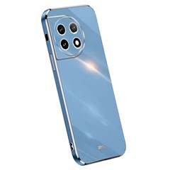 XINLI TPU Phone Case for OnePlus 11 5G , Full Lens Protection Electroplating Edge Phone Cover - Blue