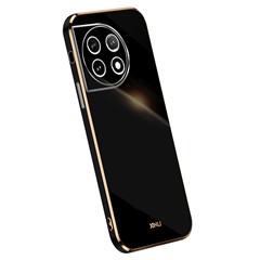 XINLI TPU Phone Case for OnePlus 11 5G , Full Lens Protection Electroplating Edge Phone Cover - Black