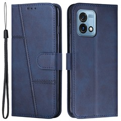 For Motorola Moto G Stylus 5G (2023) Phone Case PU Leather Folio Flip Cover Wallet Phone Shell with Stand - Sapphire
