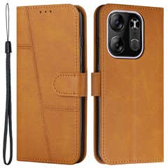 For TECNO Spark Go 2023 4G Wallet Phone Case Stand PU Leather Protective Phone Cover - Yellow