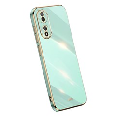 XINLI Cell Phone Cover for vivo Y100 5G , Electroplating Frame Protective Phone TPU Case - Cyan
