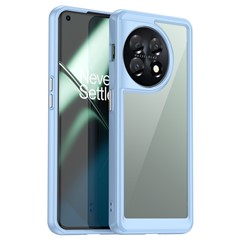 For OnePlus 11 5G Soft TPU Hard Acrylic Phone Case Clear Shockproof Phone Shell Cover - Blue
